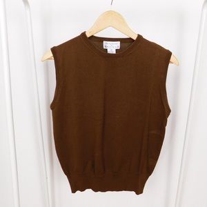 Vintage Dark Brown Cotton Sweater Vest